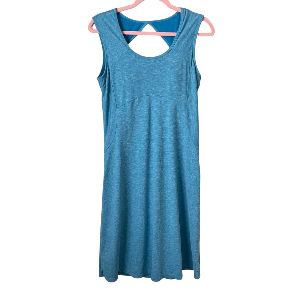 Prana Dress Womens‎ Small Blue Heathered Built In Bra Cutout Mini Tank Outdoor